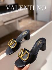 Kitlife Valentino Garavani 60mm VLogo Black Leather Mules  - 5
