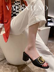 Kitlife Valentino Garavani 60mm VLogo Black Leather Mules  - 4
