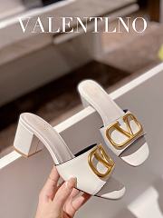 Kitlife Valentino Garavani 60mm VLogo White Leather Mules - 6