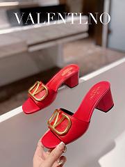 Kitlife Valentino Garavani 60mm VLogo Red Leather Mules - 6