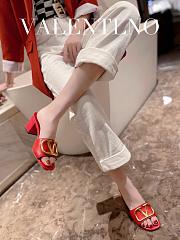 Kitlife Valentino Garavani 60mm VLogo Red Leather Mules - 5
