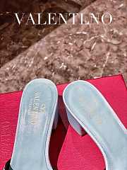 Kitlife Valentino Garavani 60mm VLogo Blue Leather Mules - 6