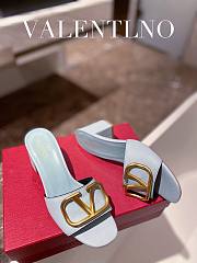 Kitlife Valentino Garavani 60mm VLogo Blue Leather Mules - 4