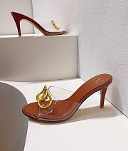 Kitlife Valentino Garavani Vlogo Clear Medallion Stiletto Sandals In Brown 80mm - 4