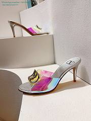 Kitlife Valentino Garavani Vlogo Clear Medallion Stiletto Sandals In Silver 80mm - 3