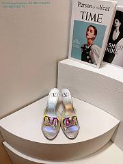 Kitlife Valentino Garavani Vlogo Clear Medallion Stiletto Sandals In Silver 80mm - 4