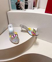 Kitlife Valentino Garavani Vlogo Clear Medallion Stiletto Sandals In Silver 80mm - 5