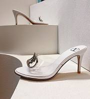 Kitlife Valentino Garavani Vlogo Clear Medallion Stiletto Sandals In White 80mm - 3