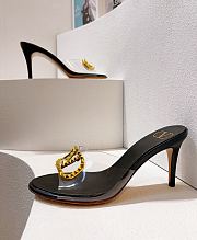 Kitlife Valentino Garavani Vlogo Clear Medallion Stiletto Sandals In Black 80mm - 3