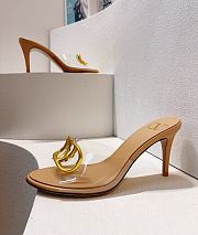Kitlife Valentino Garavani Vlogo Clear Medallion Stiletto Sandals In Beige 80mm - 6