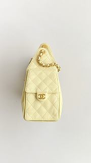 Kitlife Chanel 25C Drawstring Bucket Hobo Bag Yellow Grained Leather 30×26×14cm - 6