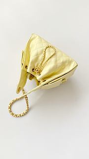 Kitlife Chanel 25C Drawstring Bucket Hobo Bag Yellow Grained Leather 30×26×14cm - 3