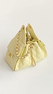 Kitlife Chanel 25C Drawstring Bucket Hobo Bag Yellow Grained Leather 30×26×14cm - 2