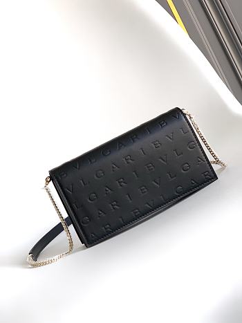 Kitlife Bvlgari Logo Infinitum Chain Wallet Black 19x10.5x4.5cm