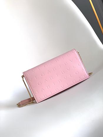 Kitlife Bvlgari Logo Infinitum Chain Wallet Pink 19x10.5x4.5cm
