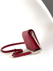 Kitlife Bvlgari Logo Infinitum Chain Wallet Red 19x10.5x4.5cm - 3