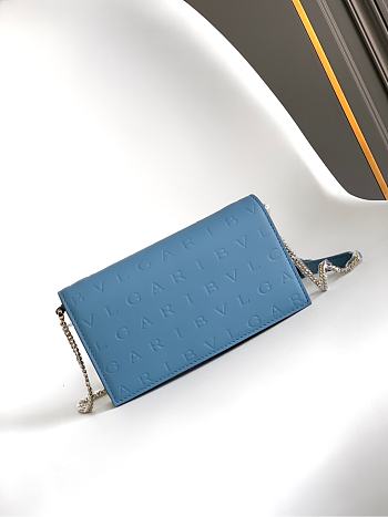 Kitlife Bvlgari Logo Infinitum Chain Wallet Blue 19x10.5x4.5cm