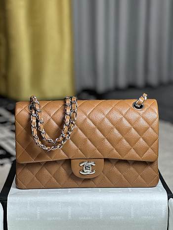 Kitlife Chanel CF Bag Caramel Silver Hardware 25cm