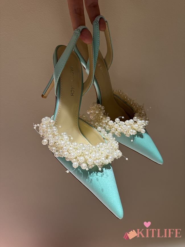 Kitlife Mach & Mach Pearl High Heels in Green - 1