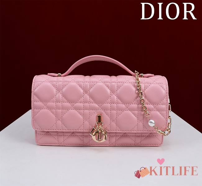 Kitlife Dior My Dior Mini Bag Pink Cannage Lambskin 21x11.5x4.5cm - 1