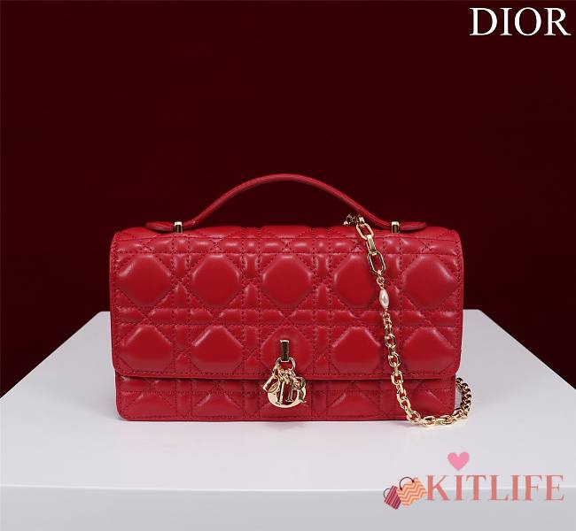 Kitlife Dior My Dior Mini Bag Red Cannage Lambskin 21x11.5x4.5cm - 1
