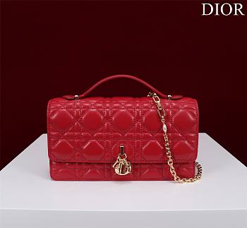 Kitlife Dior My Dior Mini Bag Red Cannage Lambskin 21x11.5x4.5cm
