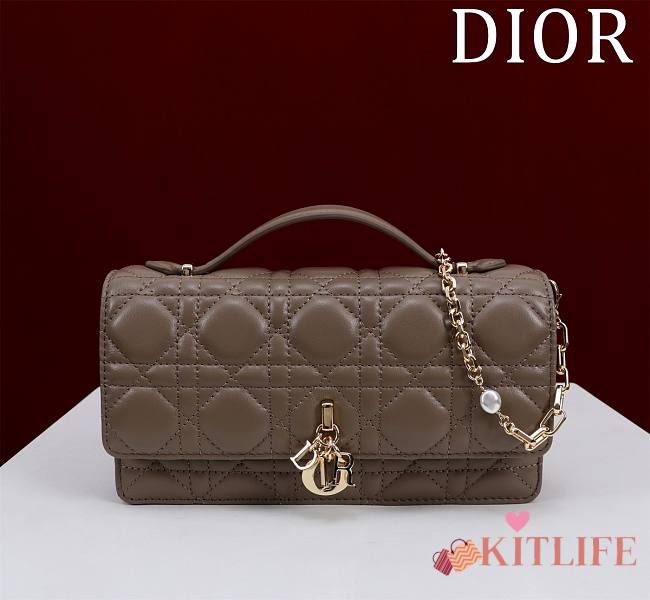 Kitlife Dior My Dior Mini Bag Taupe Cannage Lambskin 21x11.5x4.5cm - 1