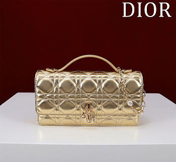 Kitlife Dior My Dior Mini Bag Gold Cannage Lambskin 21x11.5x4.5cm