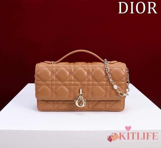 Kitlife Dior My Dior Mini Bag Brown Cannage Lambskin 21x11.5x4.5cm - 1