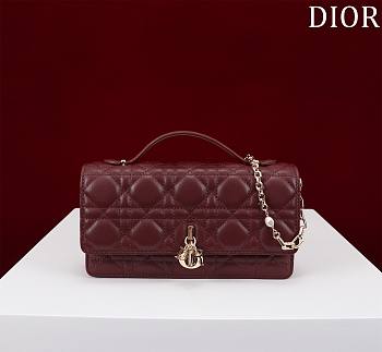 Kitlife Dior My Dior Mini Bag Burgundy Cannage Lambskin 21x11.5x4.5cm