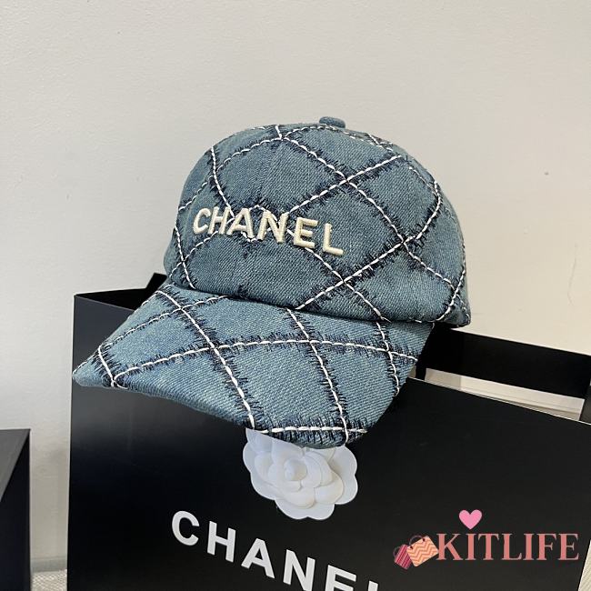 Kitlife Chanel Baseball Cap Blue Denim - 1