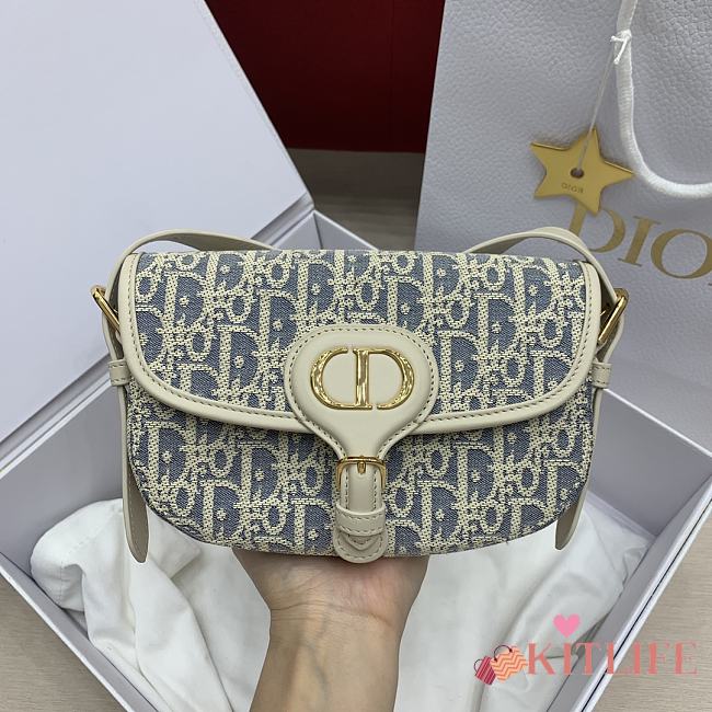 Kitlife Dior Bobby East-West Bag White & Light Blue 21x15x5cm  - 1