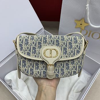 Kitlife Dior Bobby East-West Bag White & Light Blue 21x15x5cm 