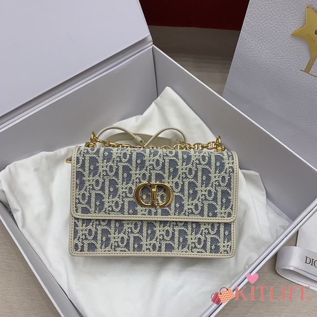 Kitlife Dior Miss Caro Bag White & Light Blue 19x5.5x13cm - 1