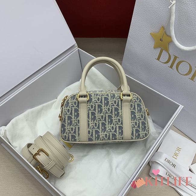 Kitlife Dior D-Vibe East-West Micro Bag White & Light Blue 20.5x12x7cm - 1
