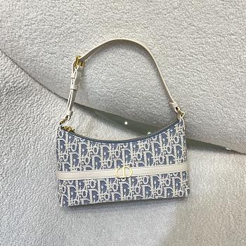 Kitlife Dior 30 Montaigne Cigale Mini Bag White & Light Blue 24x6.5x14cm