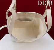 Kitlife Dior Signature Bucket Bag White & Light Blue Oblique 21x19x11cm - 6