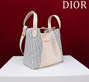 Kitlife Dior Signature Bucket Bag White & Light Blue Oblique 21x19x11cm - 2