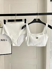 Kitlife Chanel Two-piece Swimsuit White - 4