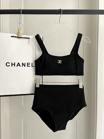 Kitlife Chanel Two-piece Swimsuit Black