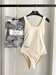 Kitlife Dior One-piece Swimsuit Off White - 1