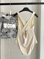 Kitlife Dior One-piece Swimsuit Off White - 2