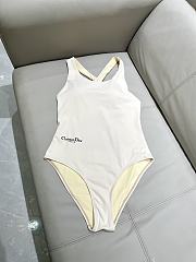 Kitlife Dior One-piece Swimsuit Off White - 4