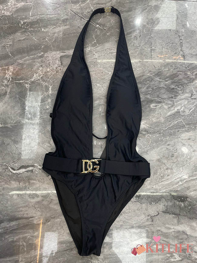 Kitlife Dolce & Gabbana Belt Swimsuit Black - 1