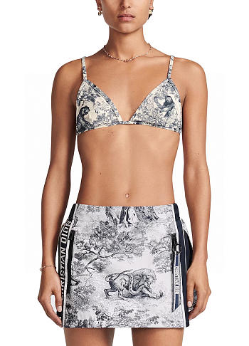Kitlife Dior One-piece Swimsuit White & Blue