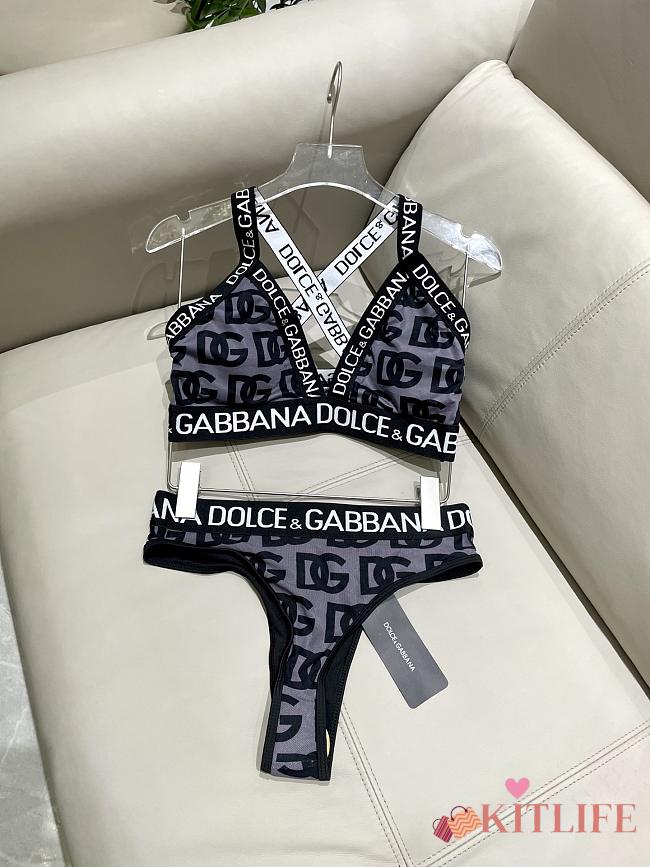 Kitlife Dolce & Gabbana Two-piece Bikini Purple & Black - 1