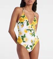 Kitlife Dolce & Gabbana One-piece Swimsuit White & Yellow  - 1