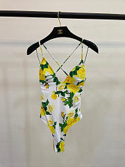 Kitlife Dolce & Gabbana One-piece Swimsuit White & Yellow  - 3