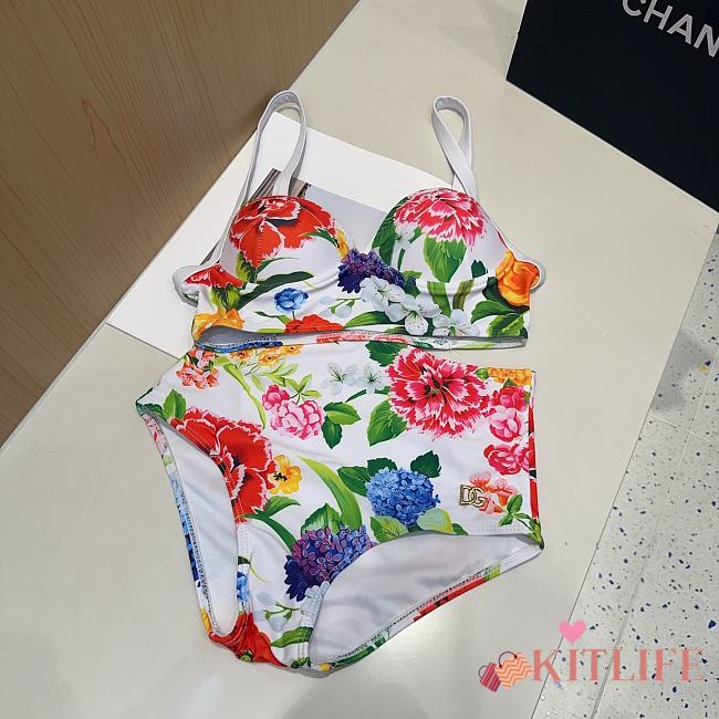 Kitlife Dolce & Gabbana One-piece Swimsuit White & Multicolor - 1