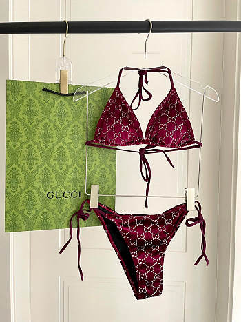 Kitlife Gucci Pink Velvet Bikini